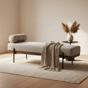 Upholstered Seating Bench with Metal Legs | Modern Fabric Bench for Bedroom & Entryway