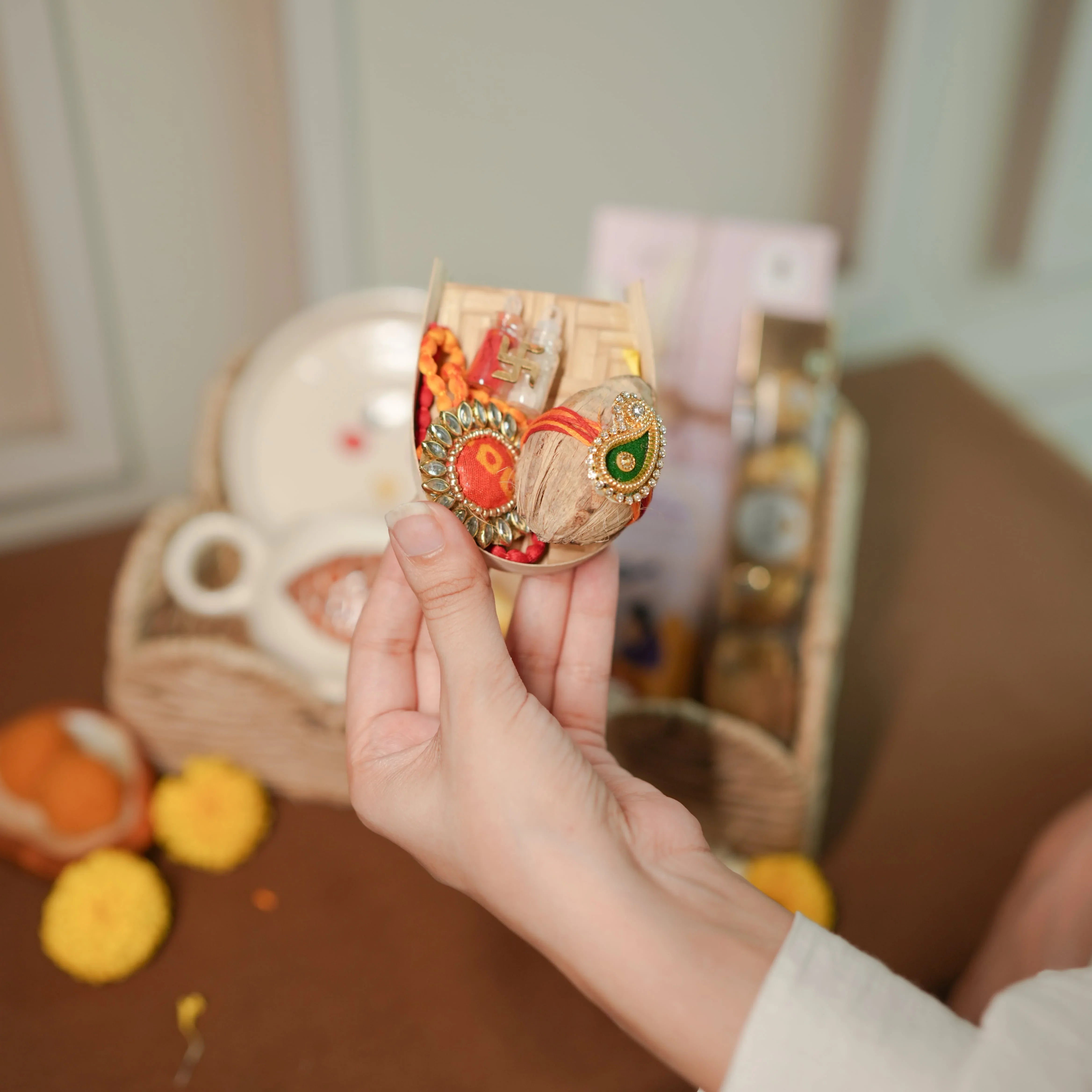 Rakhi Gift Hamper for Sister | Rakshabandhan Gift Set with Mug, Plate & Chocolates