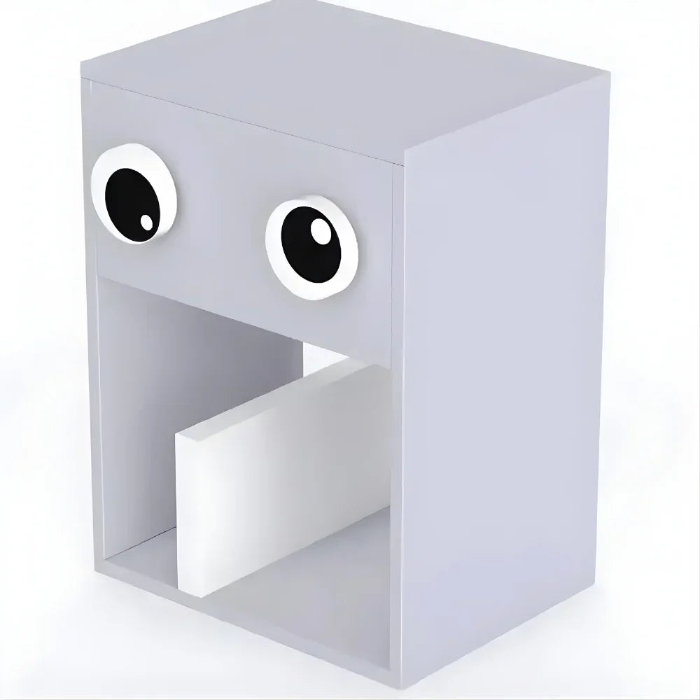 Cute Design Eye Look Kids Bedside Table with 2 Racks & 1 Drawer