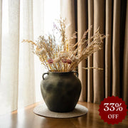 Antique Grace Ceramic Vase with 1Pc Dried Flower Bunch | Flower Pot