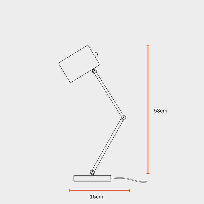 Swing-Arm Black Metallic Table Lamp | Unique Desk Light For Decor
