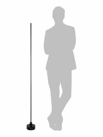 Modern Black LED Corner Floor Lamp with 60-Inch Sleek Pipe