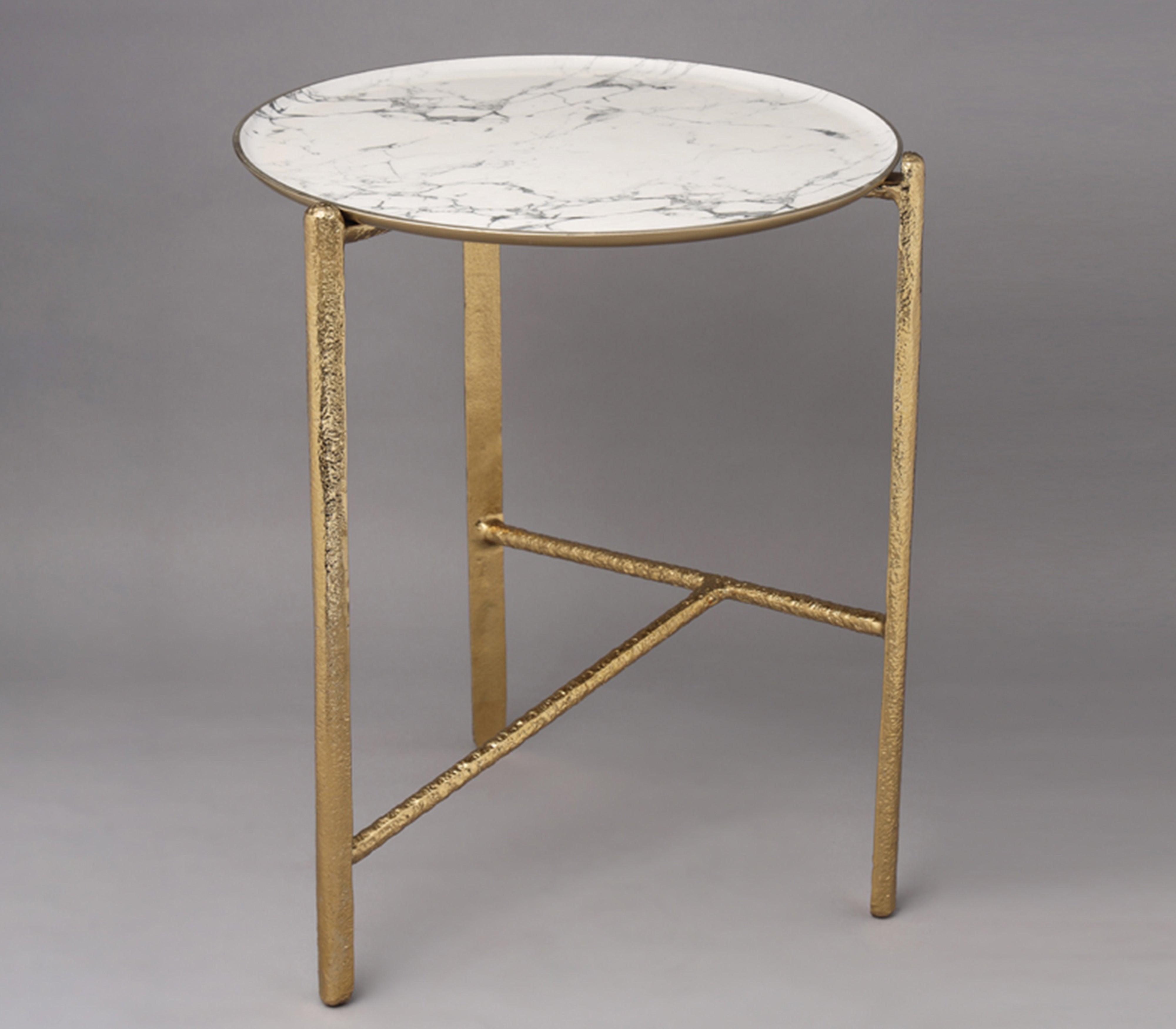 Illusionist Gold Sofa Side Table for Living Room & Bedroom | Elegant End Table | Corner Table