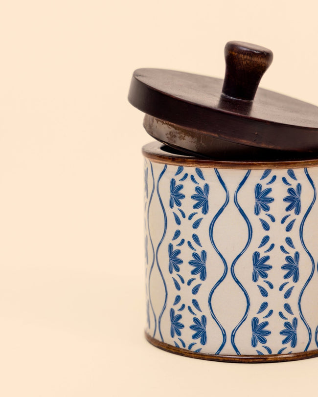 Frosted Wooden Storage Jars