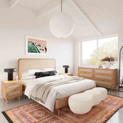 Carmen Teak Wood Rattan Bed