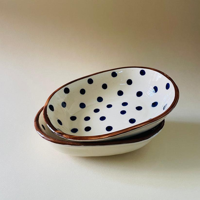 The Polka Dot Bowls | Off White & Black