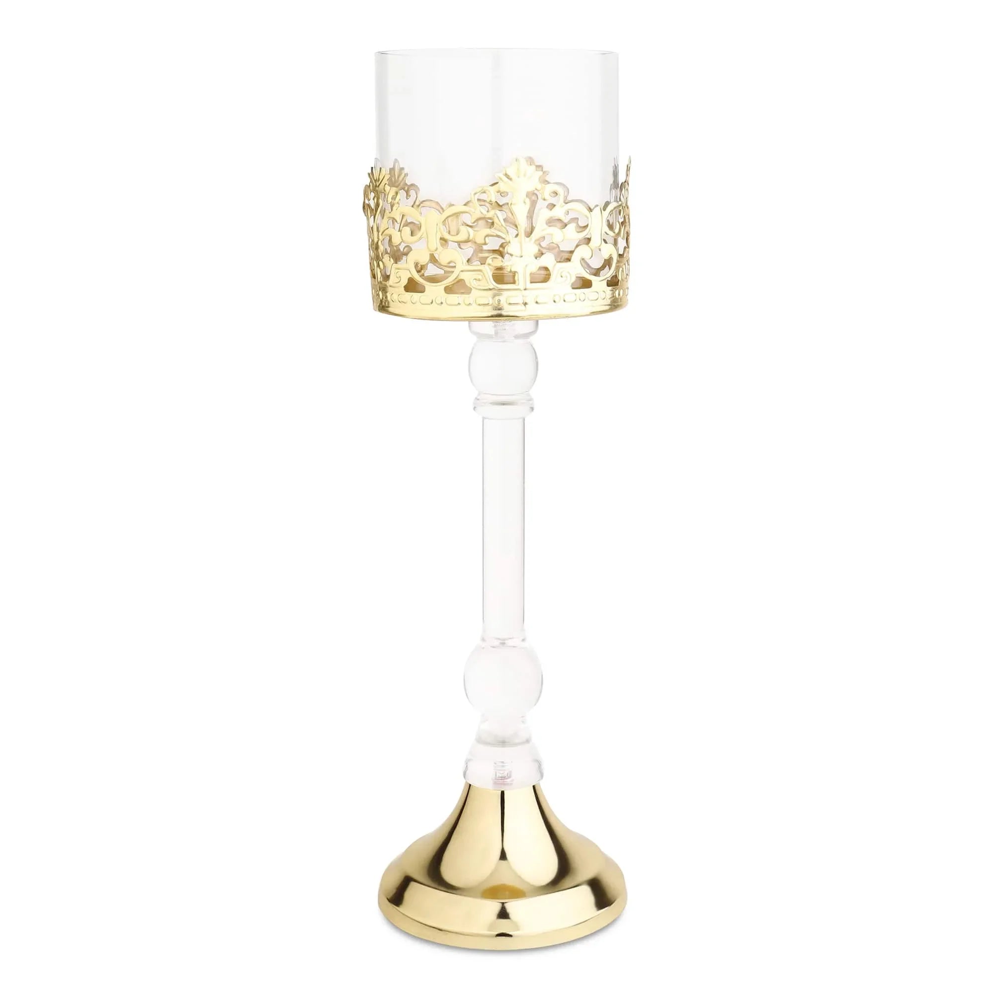 Aurum Crest Pillar Candle Holder
