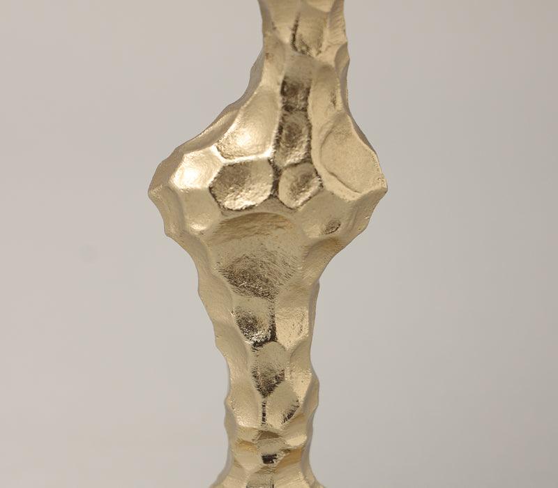 Chiselled Vase | Gold Finished with Light Black Luster Glass