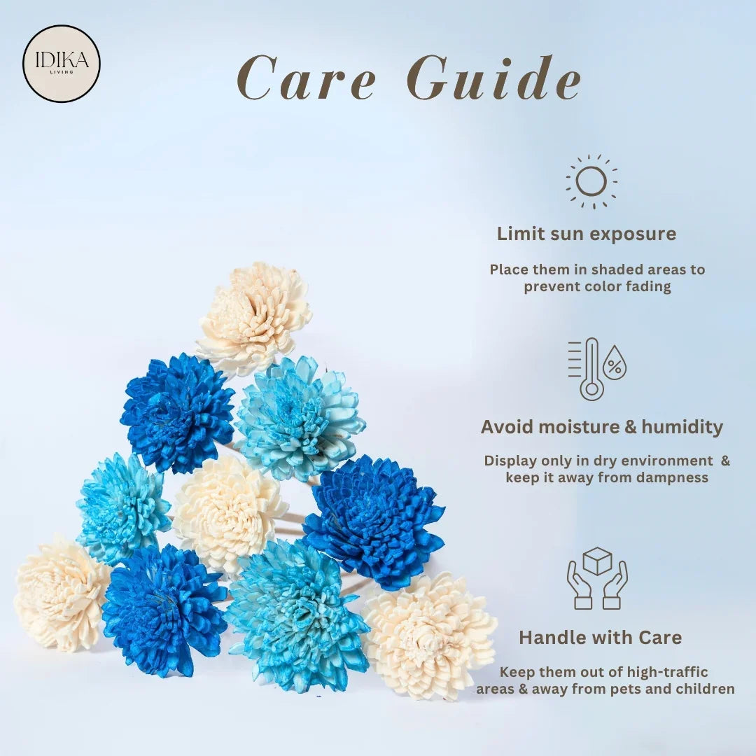 Ziniya - 6 cm | Dark Blue, Sky Blue and White