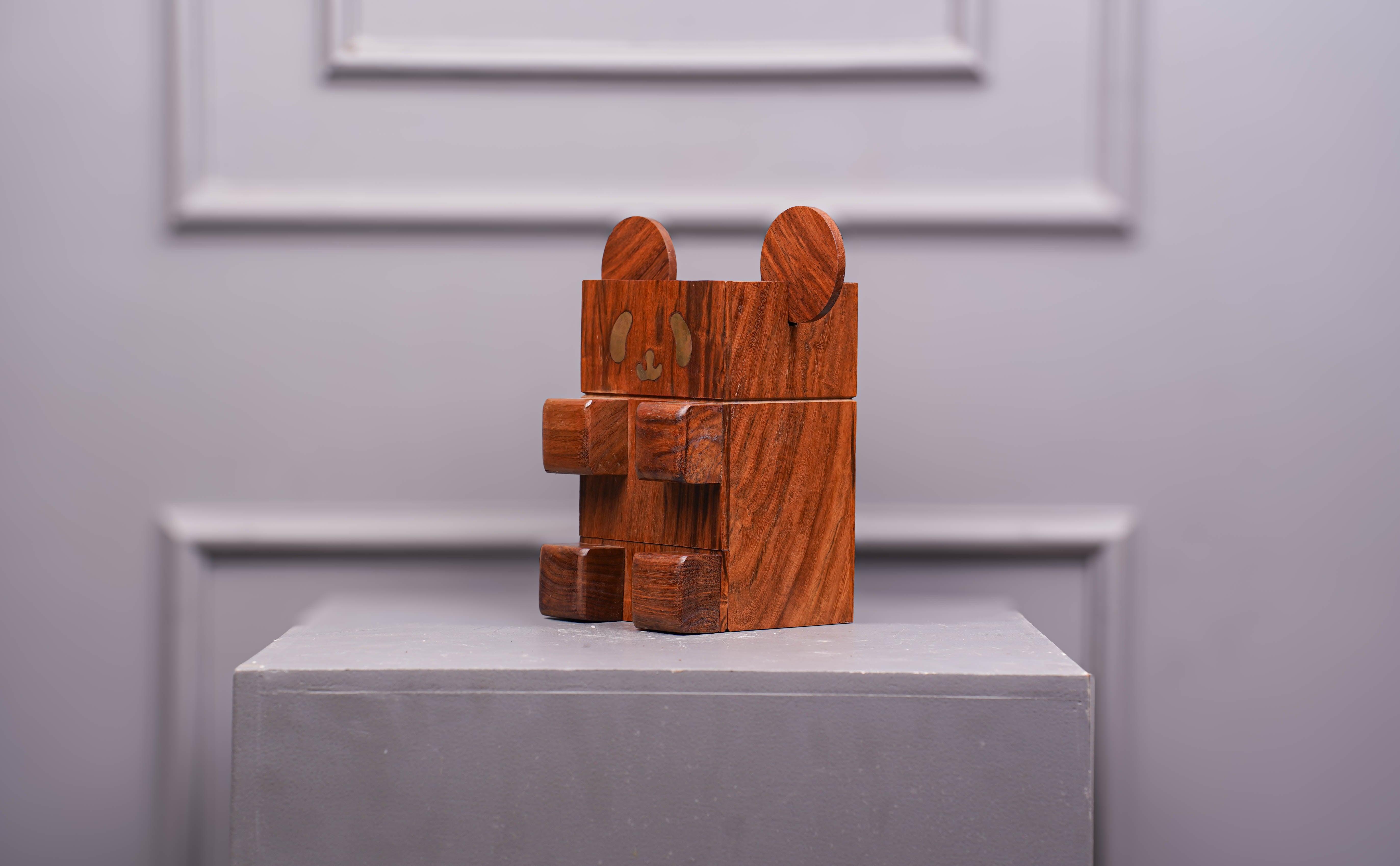 Handcrafted Wooden Panda Piggy Bank