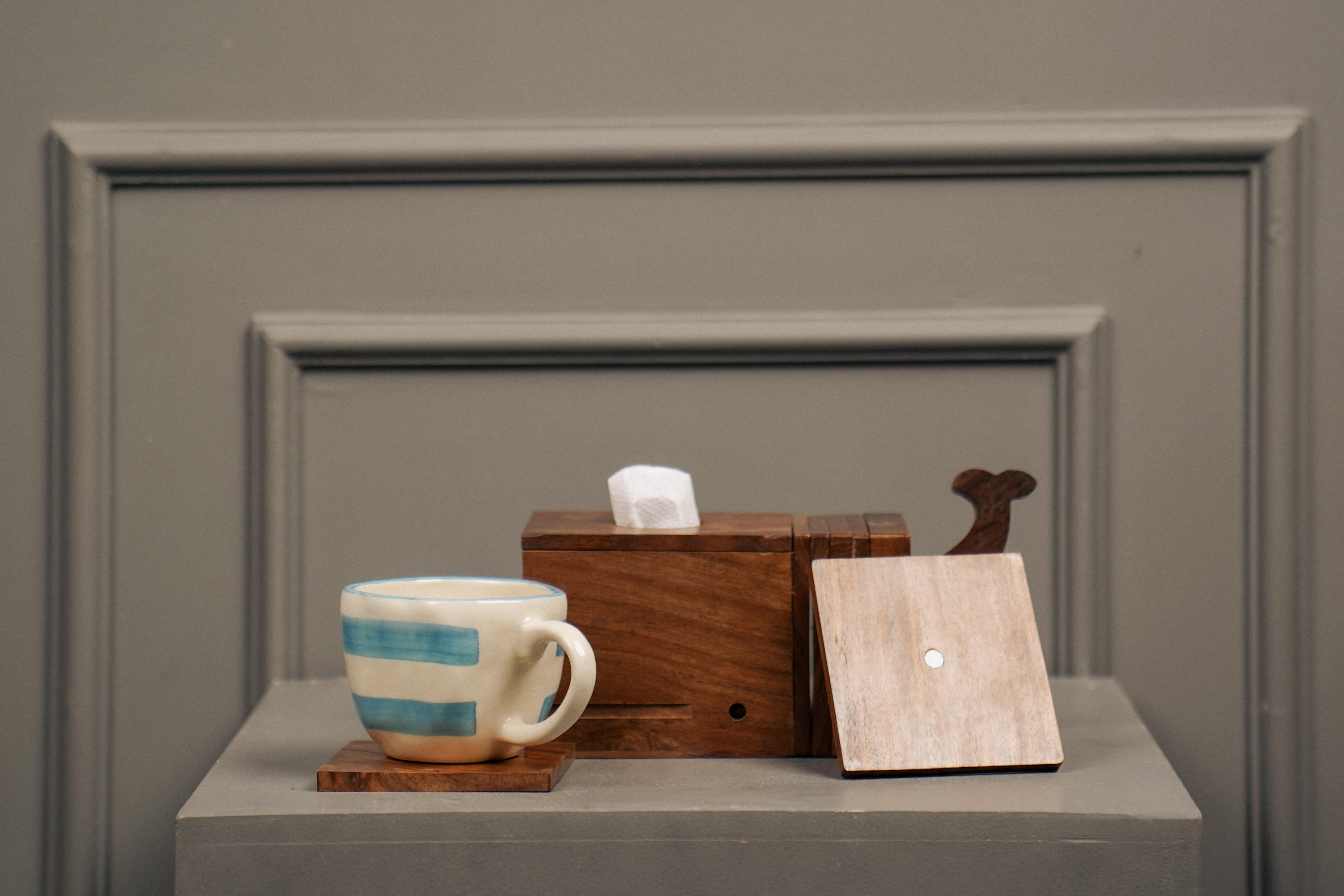 Handcrafted Wooden Whale Coaster ( Set of 6)