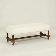 Caelrix Teak Wood & Fabric Upholstery Bench