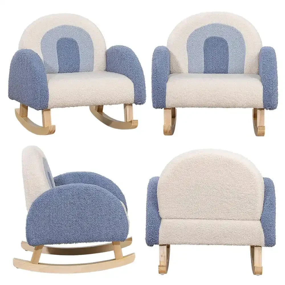Fleece Toddler Wooden Chair, Kids Rocking Chair
