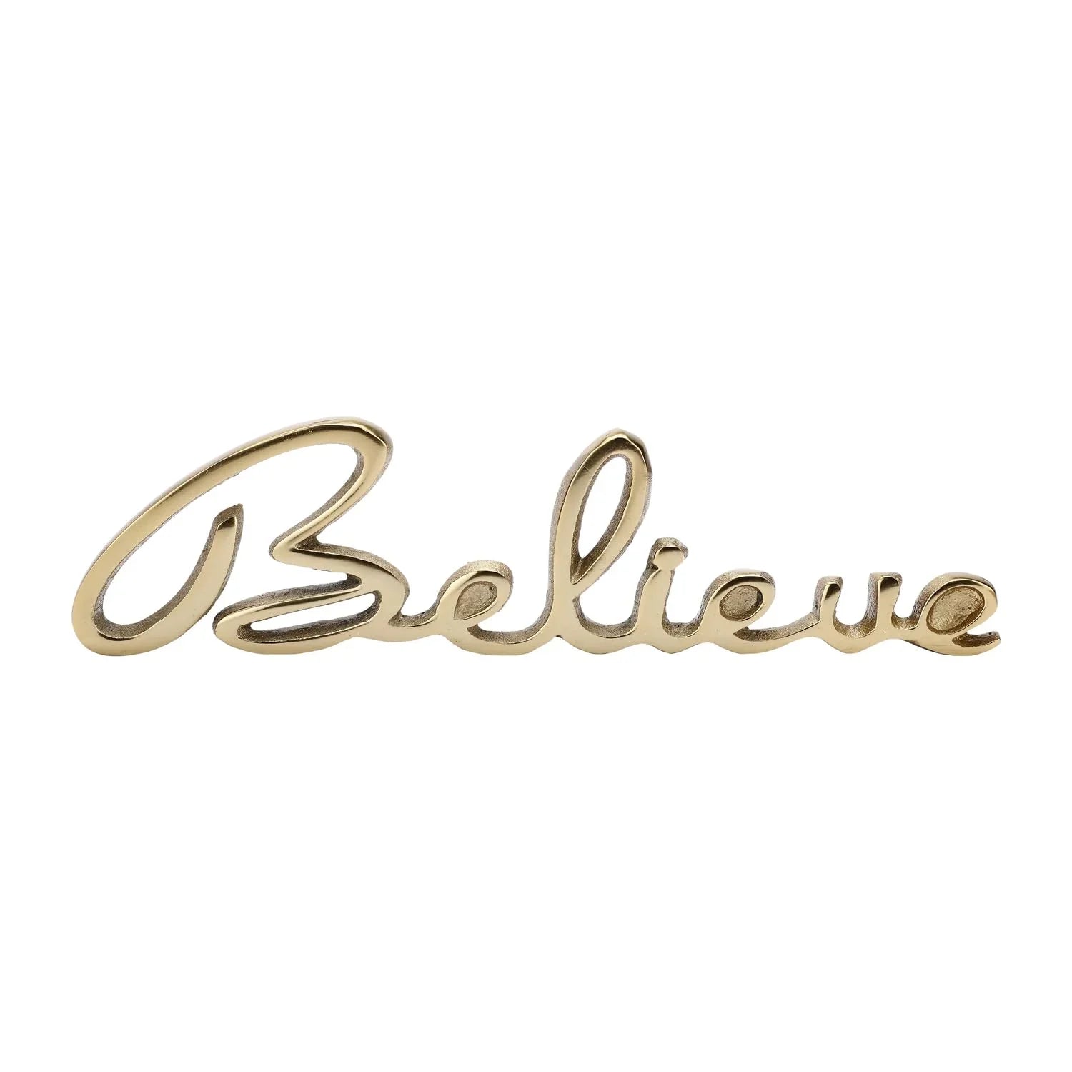 Gold Plated Freestanding Sign | Inspirational Believe Quote