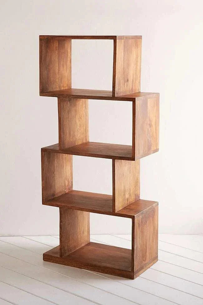 Zag Bookcase Natural | Sheesham Wood