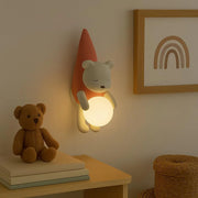Cartoon Wall Light, LED Wall Light for Kids Room, Little Bear Wall Light, Cute Wall Light, 8W 3000K Hardwired Wall Light for Kids Room, Nursery
