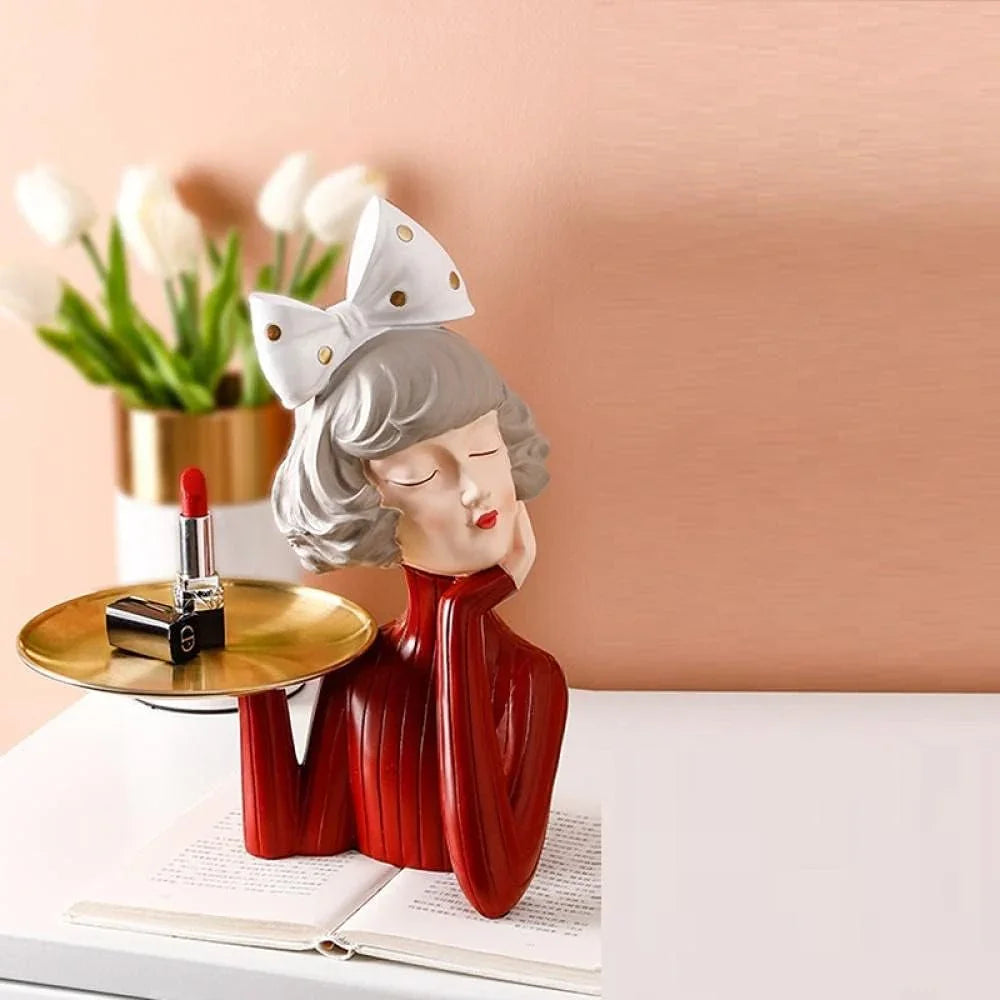 Decoration, 3D Pretty Girl Statue, Miniature Figure, Modern Nordic, Sculpture, Table Decoration, Living Room, Decorative, Desk Storage