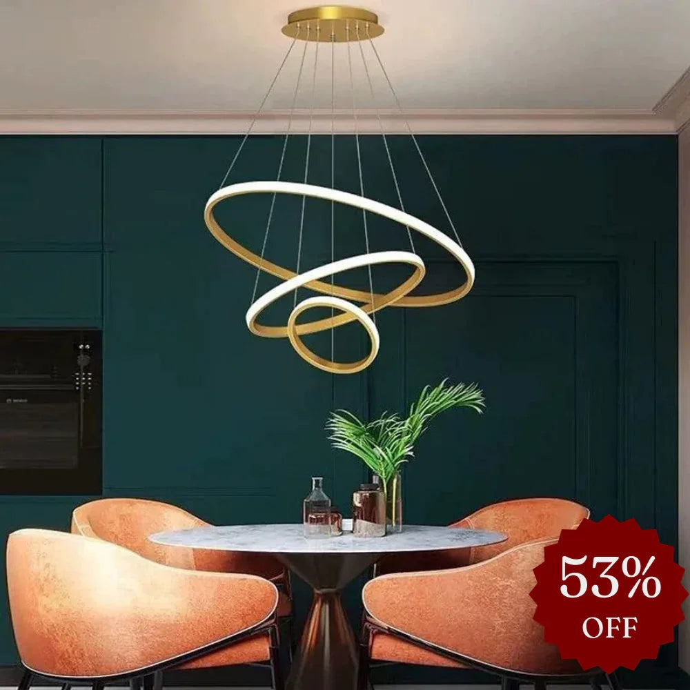 Modern Spiral LED Chandelier Light for Living Room | 3 Color Changing Acrylic Ceiling Hanging Light | Luxury Pendant Light for Home Decor