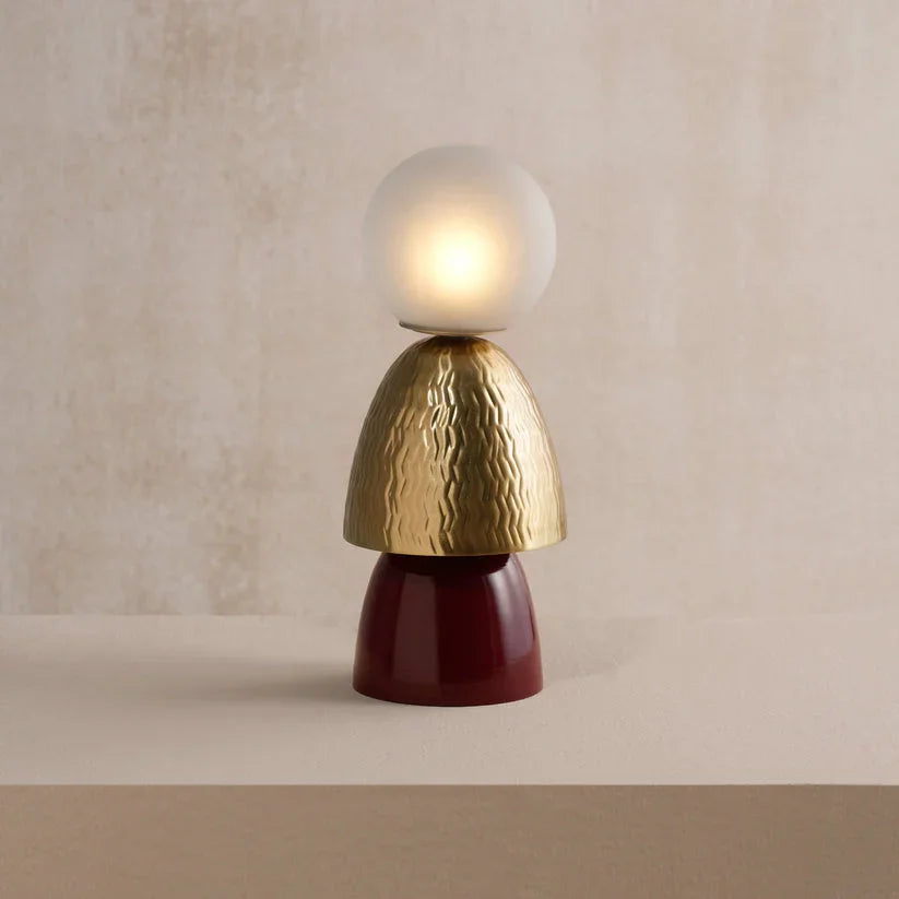 Totem Burgundy Embossed Table Lamp