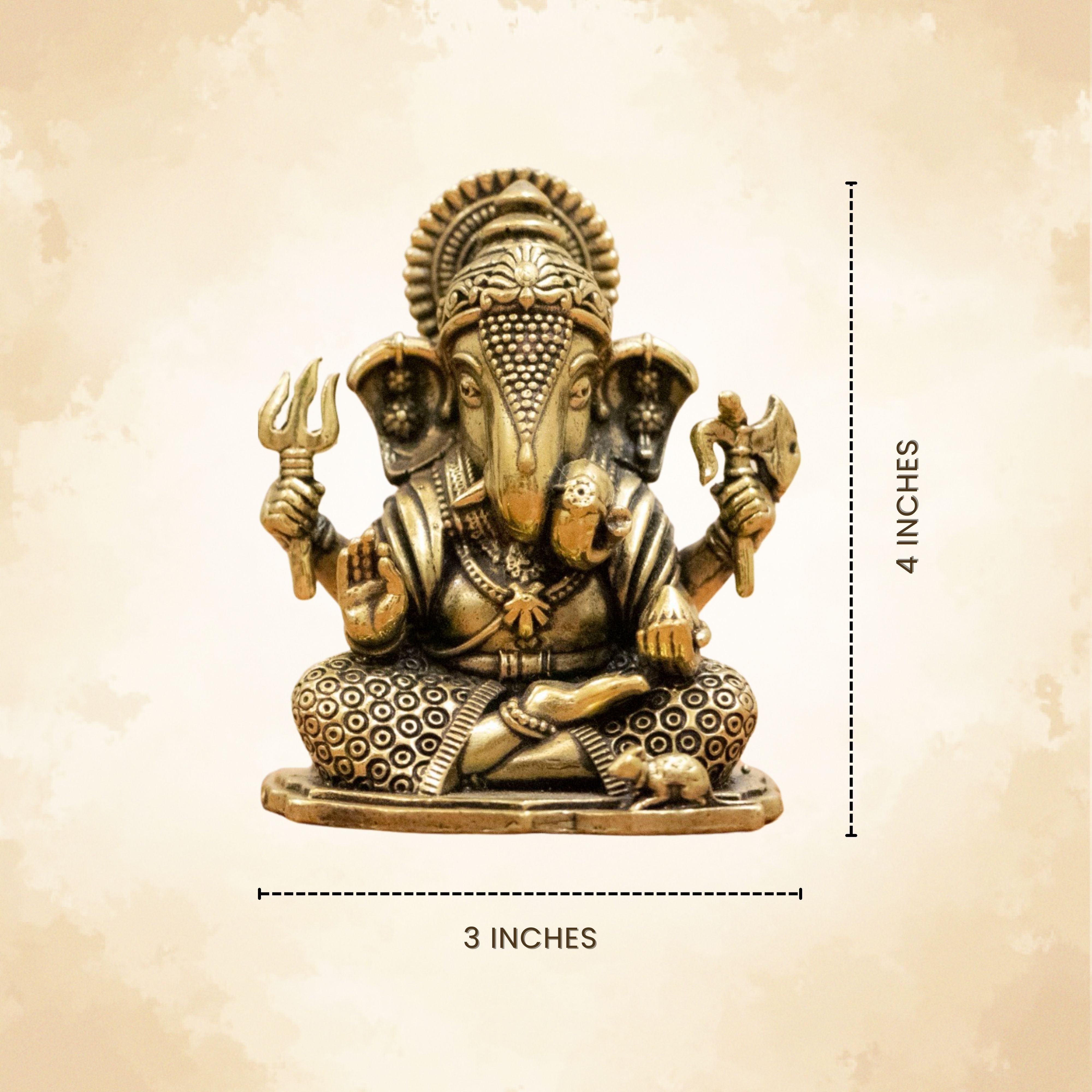 Lord Ganesha Brass Idol (Left Trunk) – Symbol of Wisdom, Prosperity & New Beginnings
