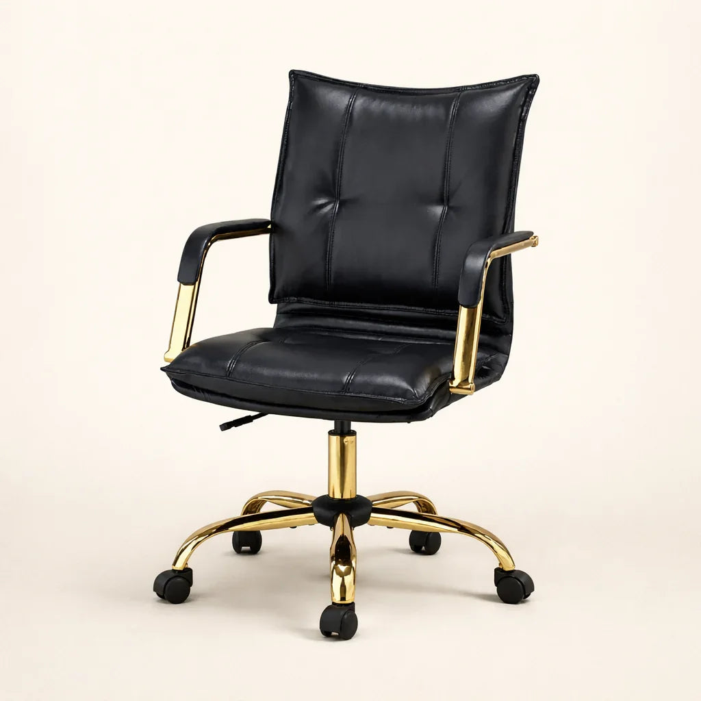 Velvet Office Chair | Ergonomic Study Chair with Metal Legs | Study Chair