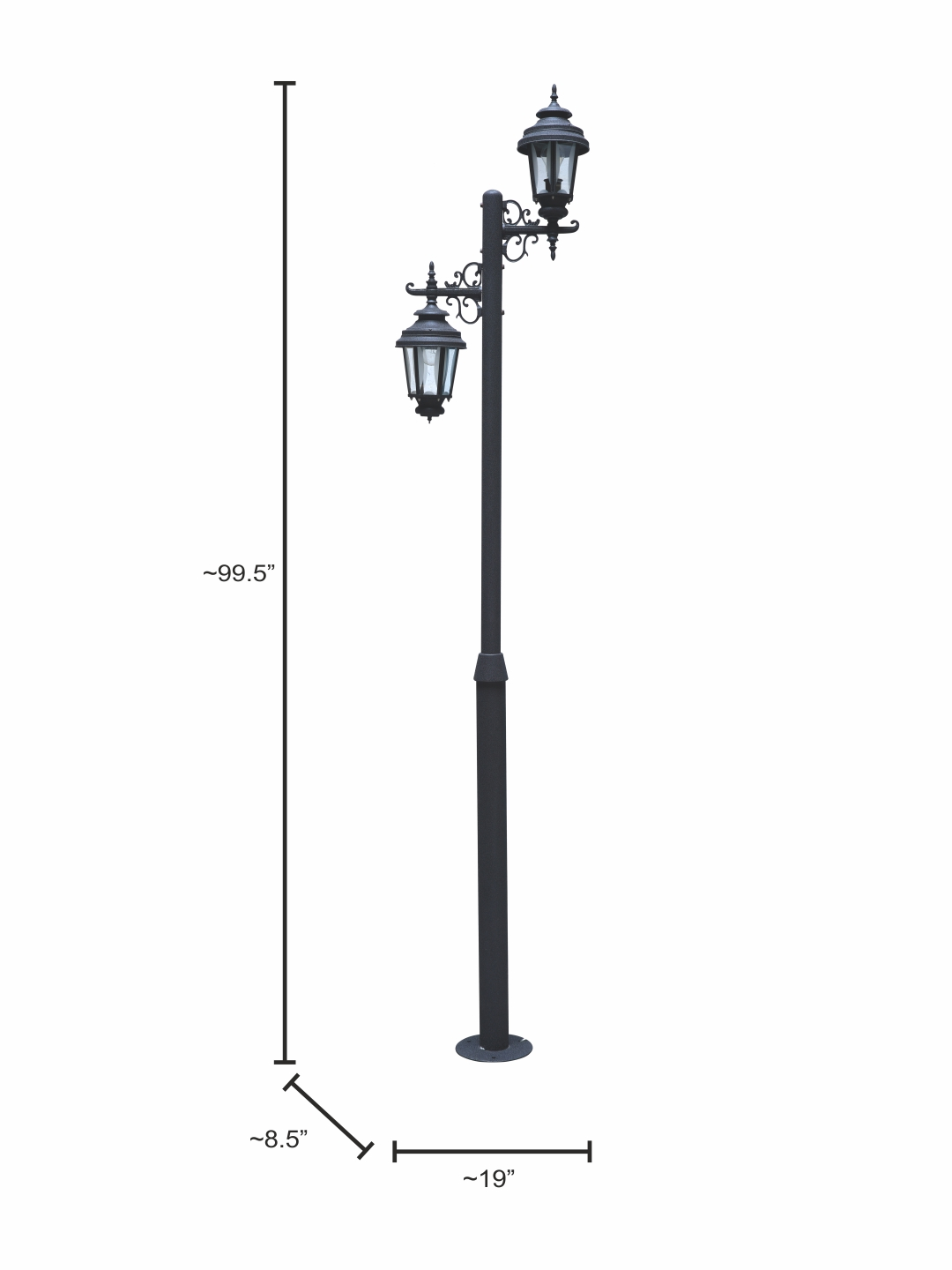 Victorian 8 Feet 2 Up and Down Light Outdoor Post Lamp