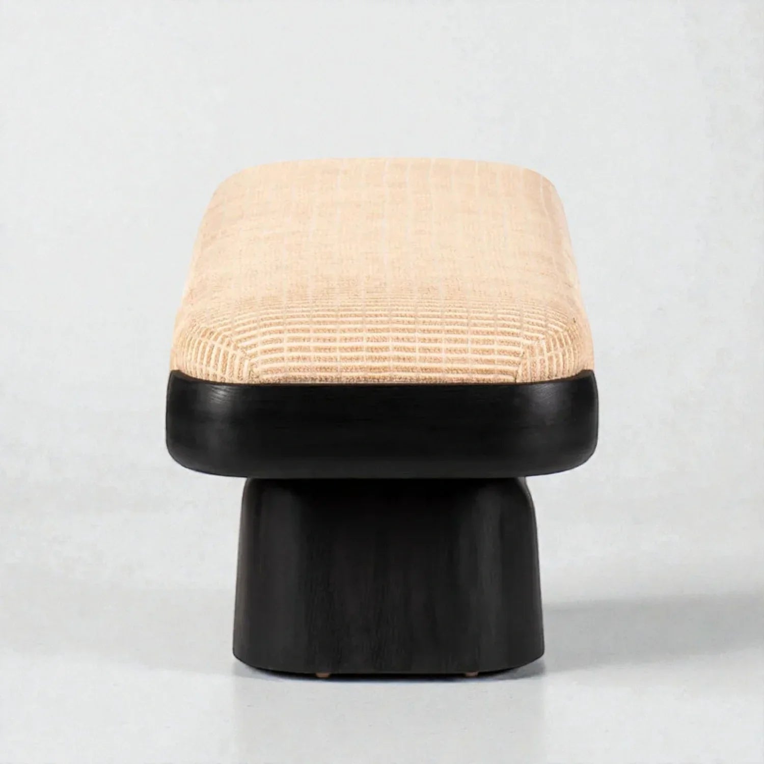 Edgeon Teak Wood & Fabric Upholstery Bench