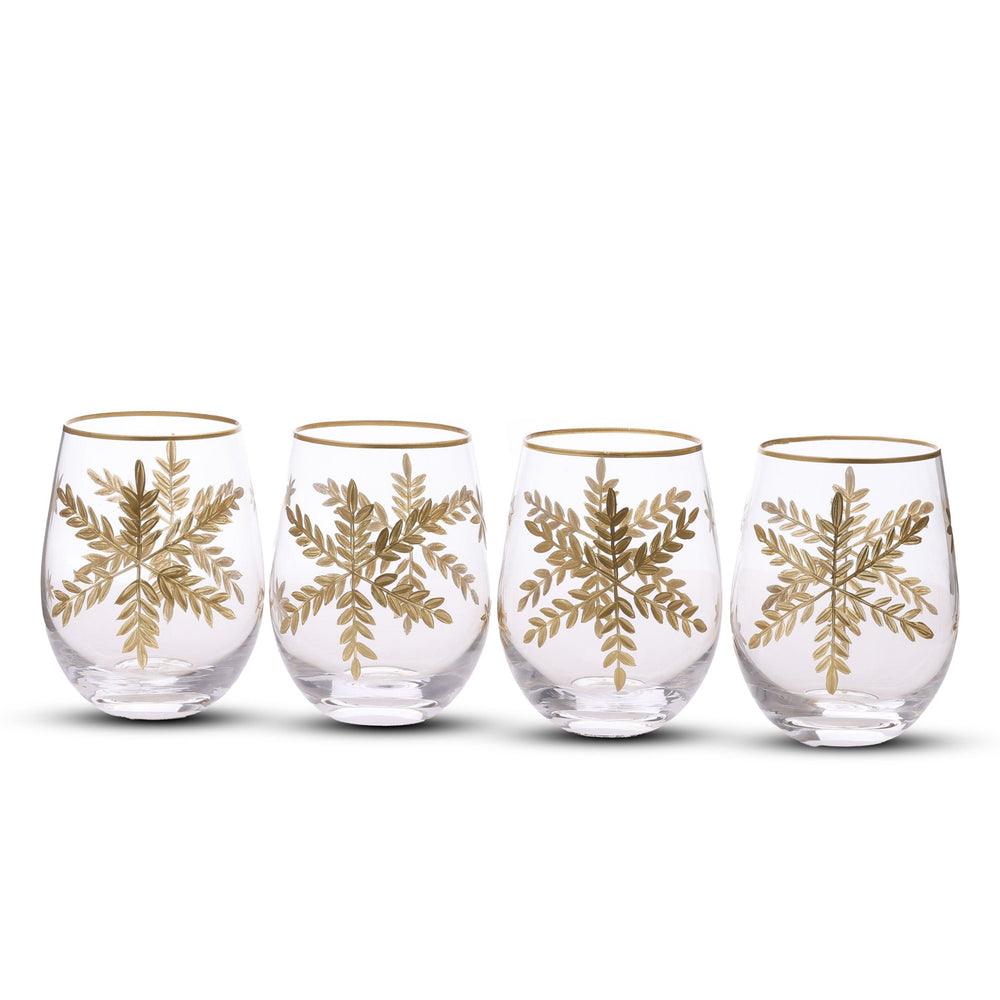 Paris Premium Drinking Glass Set of 4 | Luxury Gold Rim Whiskey Glasses