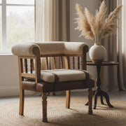 Strapped Hallway Boucle Bench