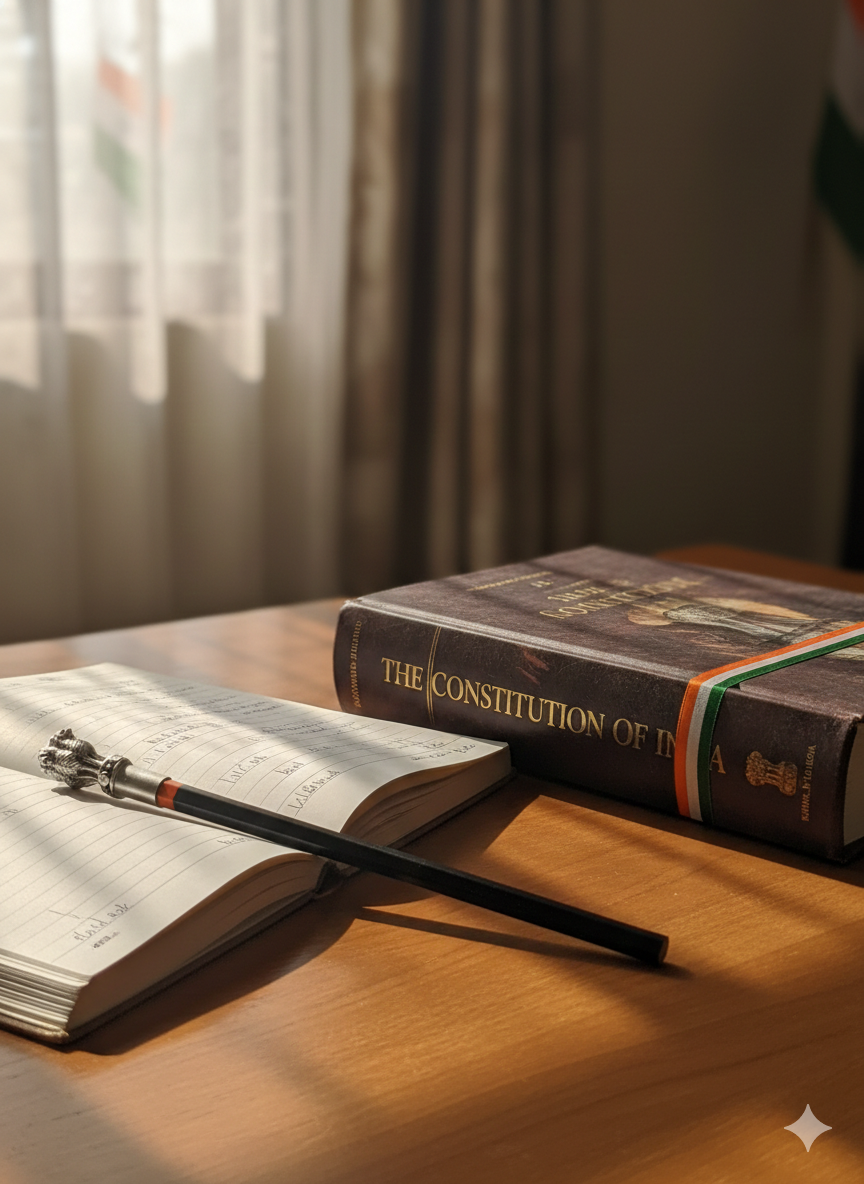 Pure Silver Plated Brass Ashoka Pillar Pencil Topper