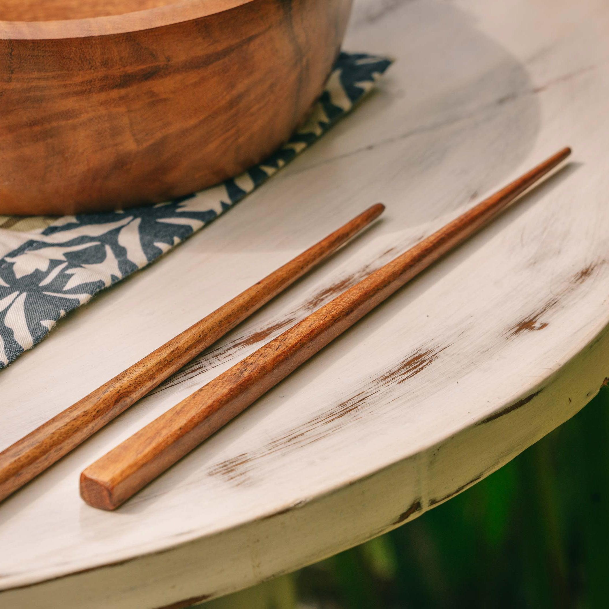 Tatva Wooden Ramen Bowl with 2 Pcs Chopsticks |Serving Bowl for Kitchen