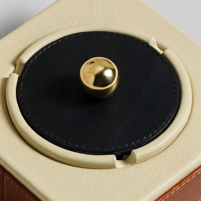 Leather Ash Tray | Beige, Brown, Black
