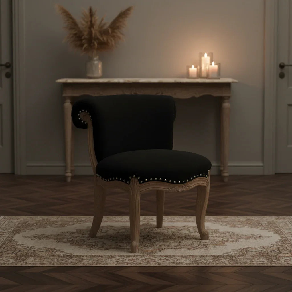 Copy of Velvet Accent Chair | Mango Wood Chair with Studded Design | Accent Chair for Living Room