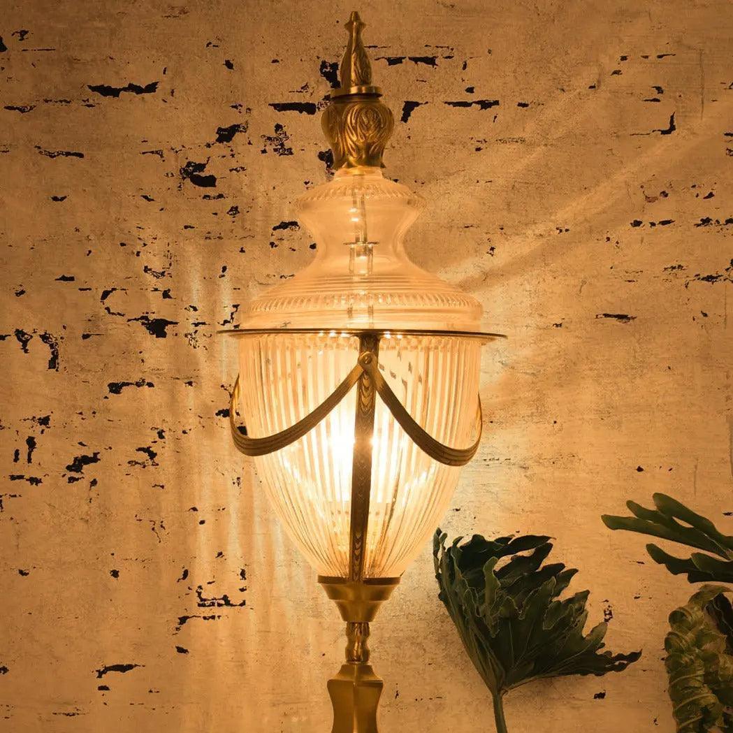 Emperor Cut Glass & Brass Post Lamp Light