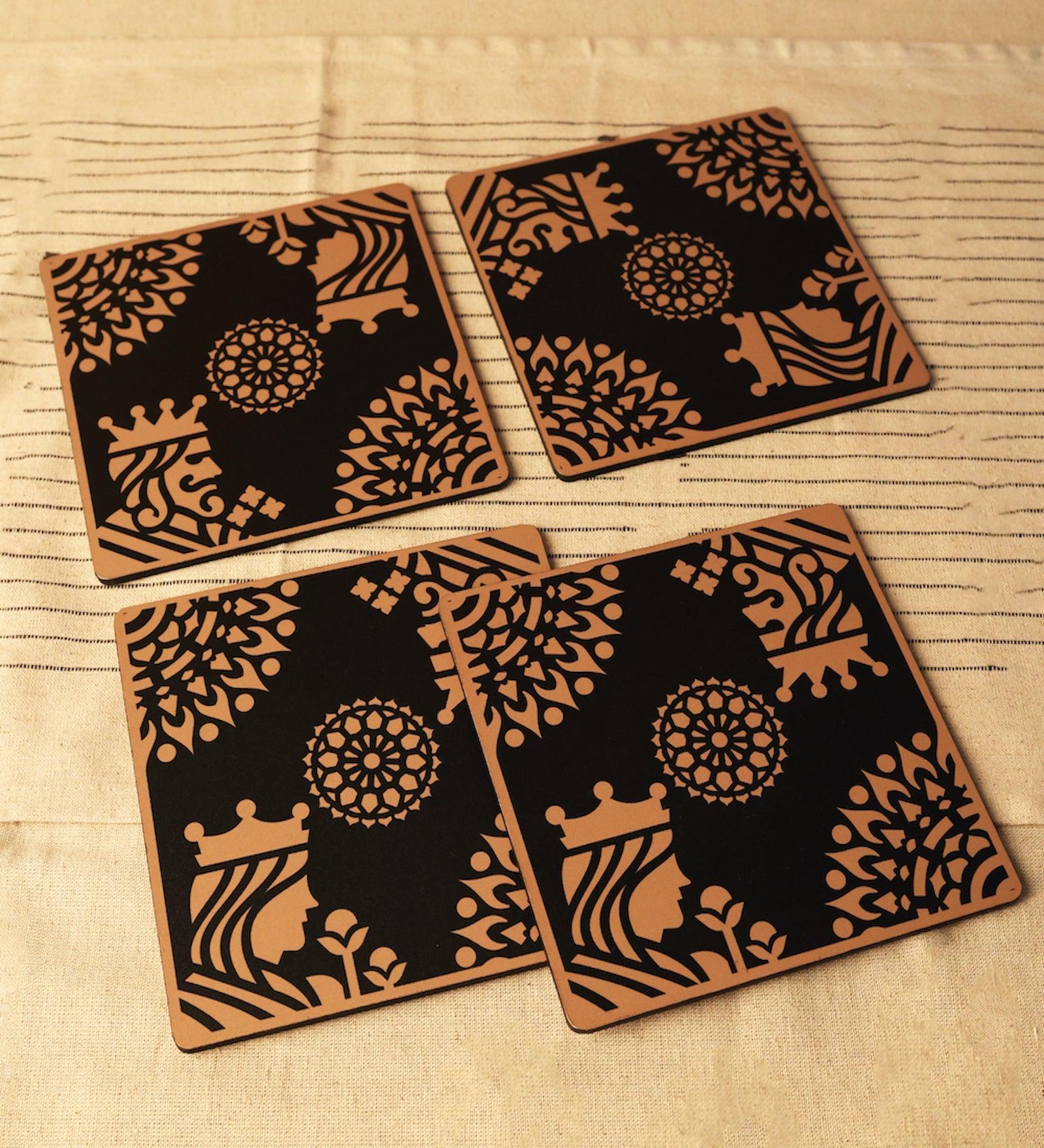Gold King Queen Big Trivet (Set of 4)