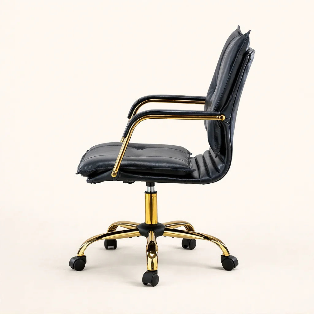 Velvet Office Chair | Ergonomic Study Chair with Metal Legs | Study Chair