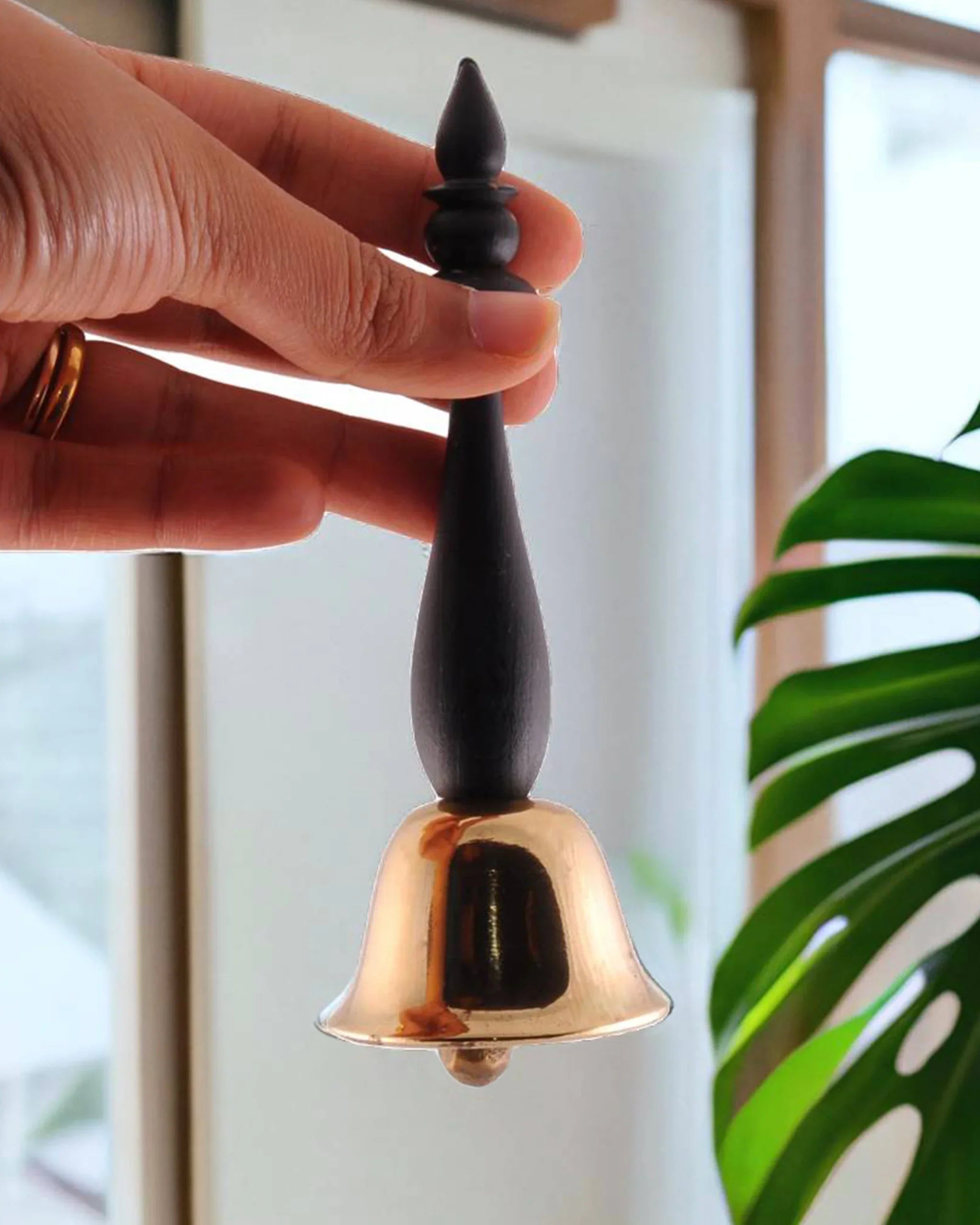 Brass & Wooden Temple Bell | Handcrafted Decorative Bell for Home Décor
