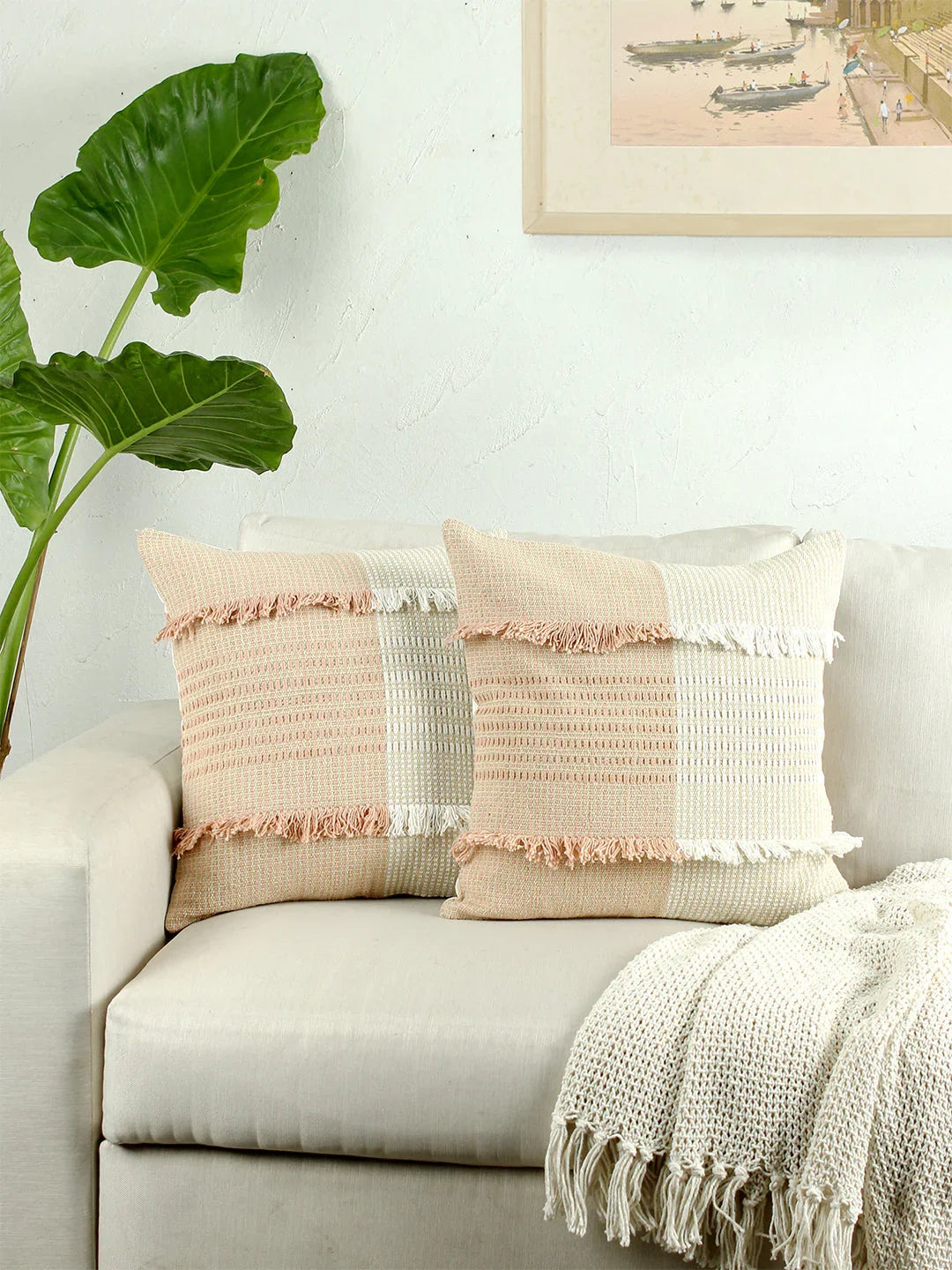 Neerja Pure Cotton Cushion Covers | Set of 2 Soft Decorative Pillow Covers