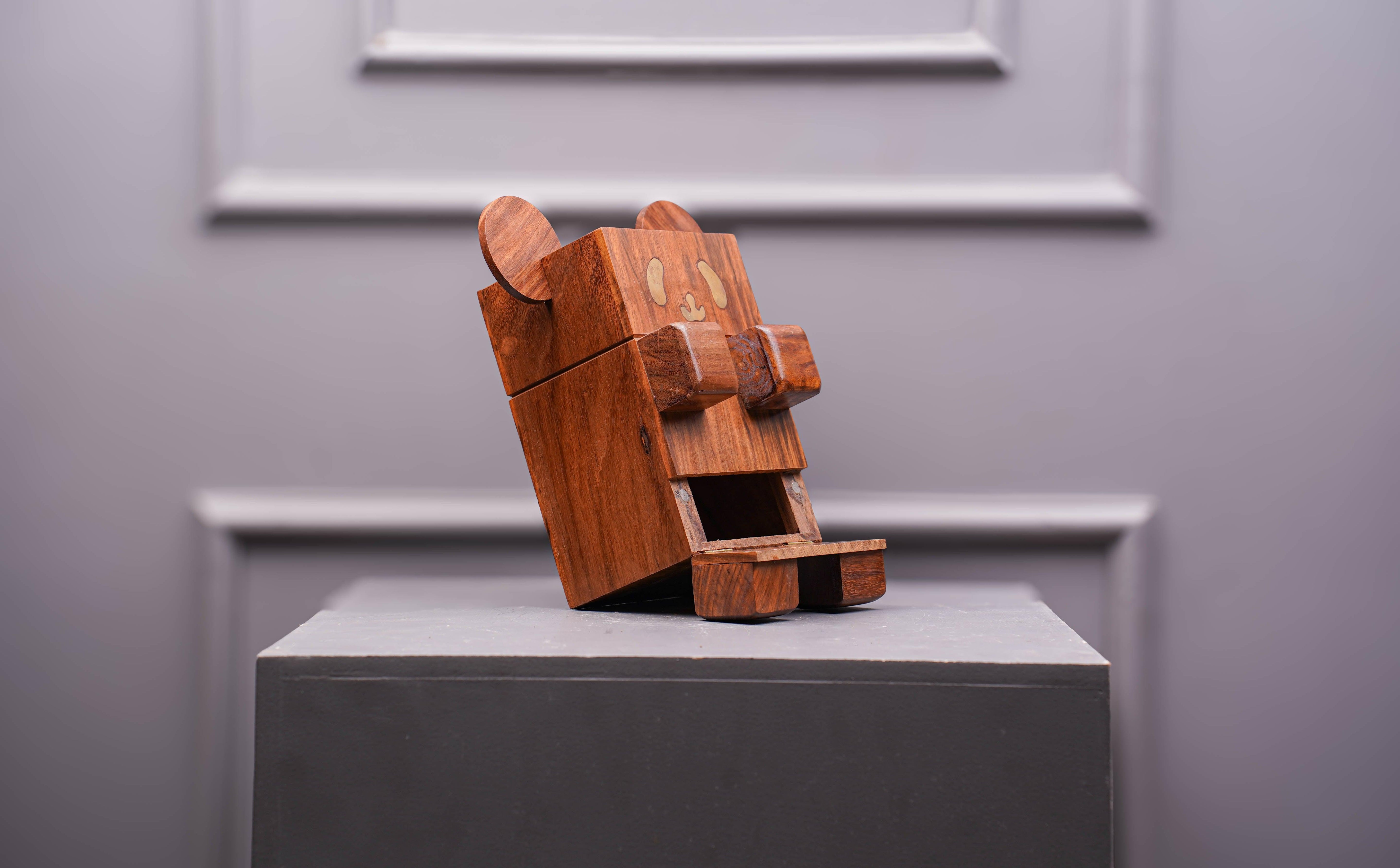 Handcrafted Wooden Panda Piggy Bank