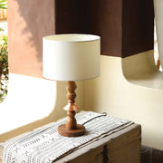 Jodha Table Lamp | Mango wood, Mild steel and Cotton linen shade