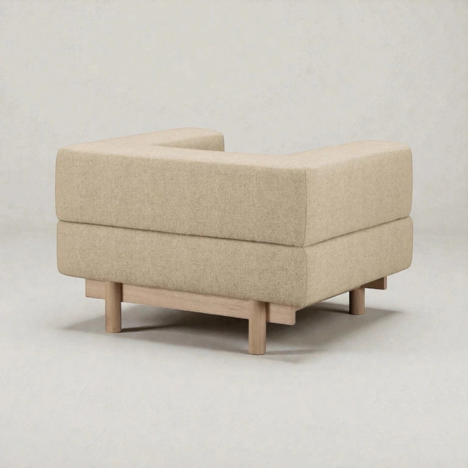 Alchemy Solid Ash Wood Armchair | Fabric Upholstery Chair
