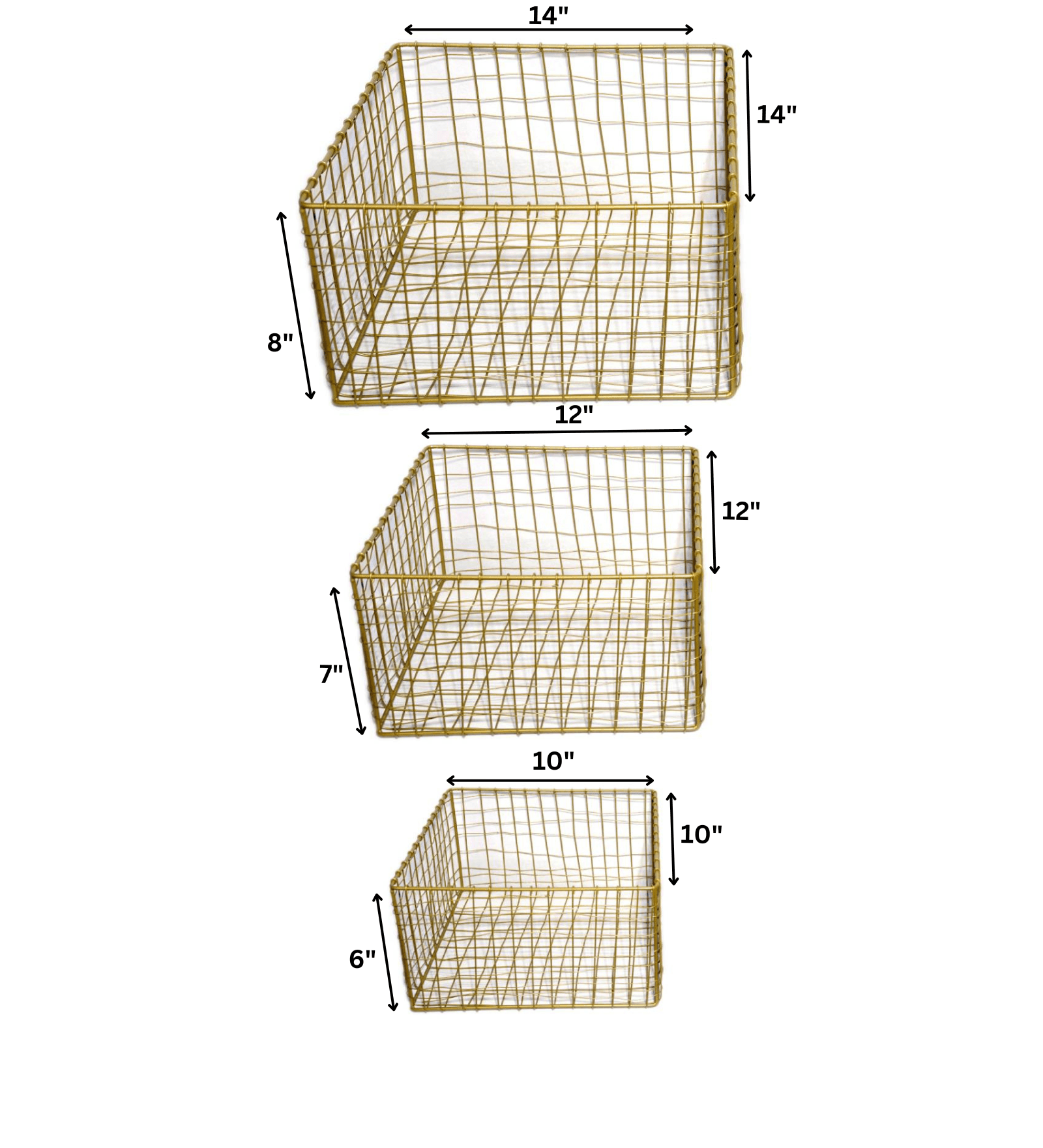 Handcrafted Wire Metal Square Basket – Decorative Storage Basket for Vegetables and Fruits