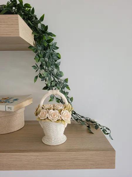 Marble Dust Artefact Salmon Bucket Bouquet | Decorative Items for Living Room