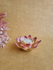 Classic Yellow Marble Dust Rose Candle holder | Tealight Holder