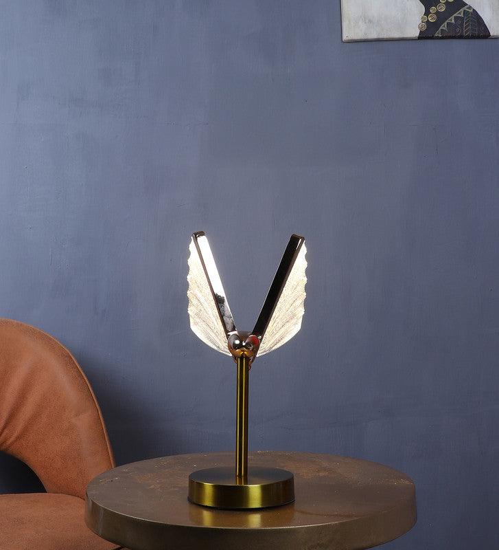 Antique Gold Iron Table lamp | Inbuilt LED |  Velona