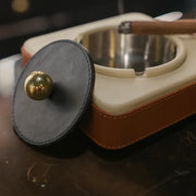 Leather Ash Tray | Beige, Brown, Black