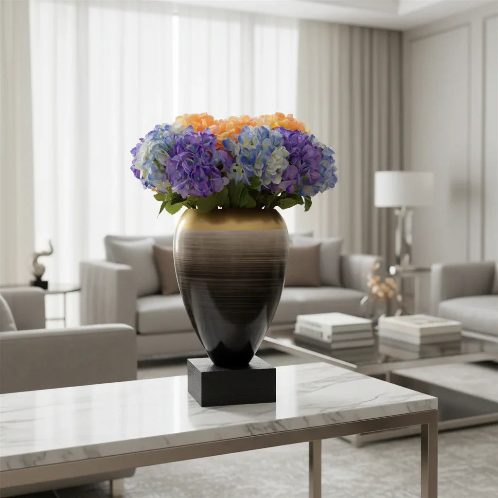 White Brushed Slate Flower Vase | Premium Decorative Vase for Modern Home Décor