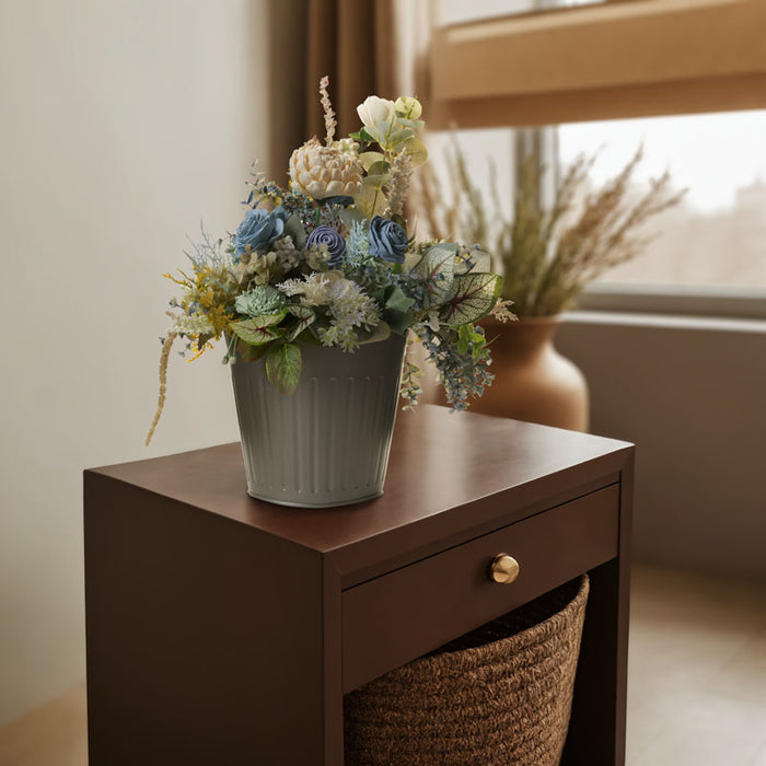 Metal Pot And Solawood Arrangement