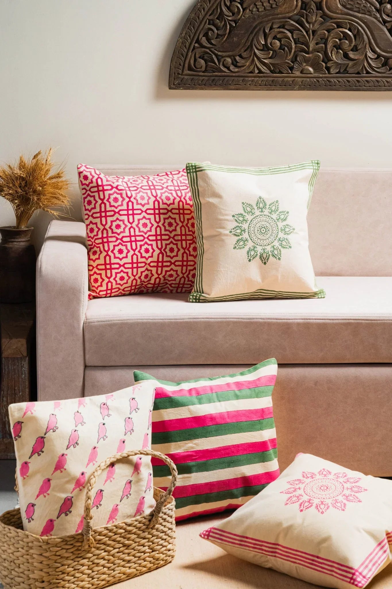 Gulaabkari Cushion Cover