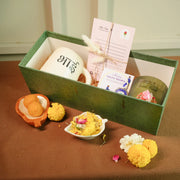 Premium Rakhi Hamper for Bhai & Bhabhi – Evil Eye Rakhi Set, Bhai Mug & Lemongrass Candle